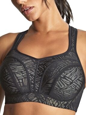 Panache Sport Bra Underwire 34DD Black Convertible #5021C